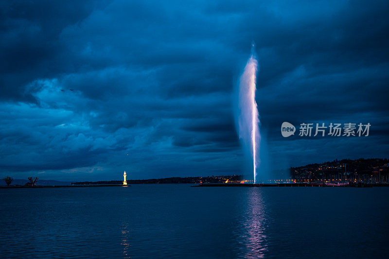 在日内瓦市的Jet d'Eau